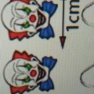 Halloween earrings Enamal Scary Clown in White, Red & Black Hypoallergenic